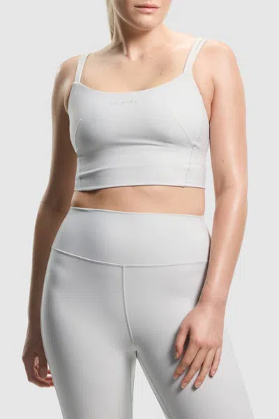 Peloton Cadent Strappy Open Back Bra In Glacier Grey