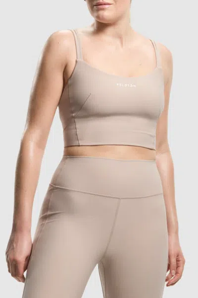 Peloton Cadent Strappy Open Back Bra In Goat