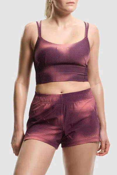 Peloton Cadent Strappy Open Back Bra In Halftone Cedar Print