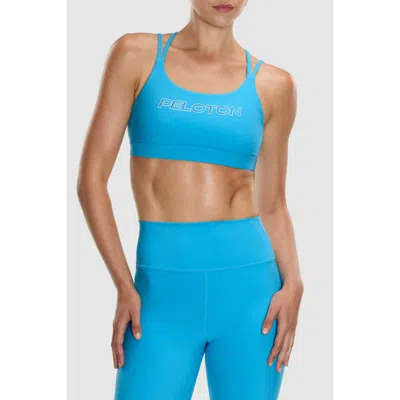 Peloton Cadent Strappy Y Back Bra In Blue
