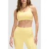 Peloton Cadent Strappy Y Back Bra In Pale Banana