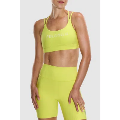 Peloton Cadent Strappy Y Back Bra In Yellow