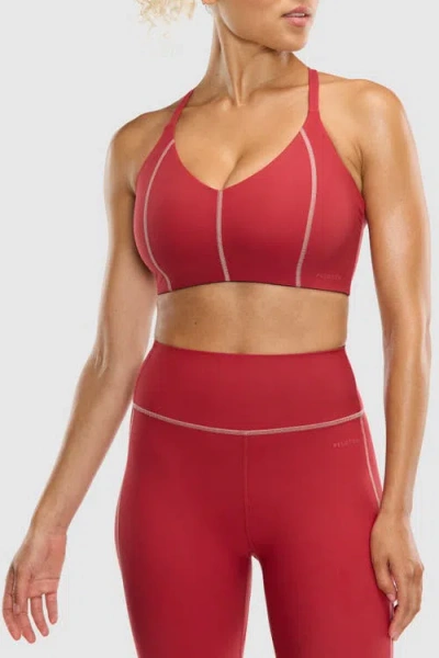 Peloton Cadent V-neck Bra In Burgundy