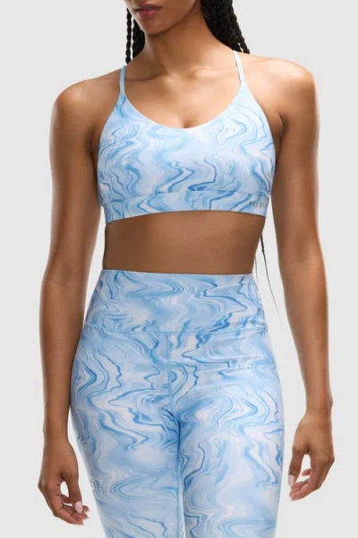 Peloton Cadent V-neck Strappy Back Bra In Blue