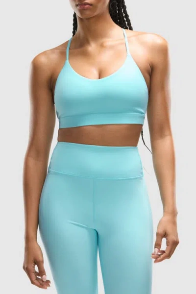 Peloton Cadent V-neck Strappy Back Bra In Blue