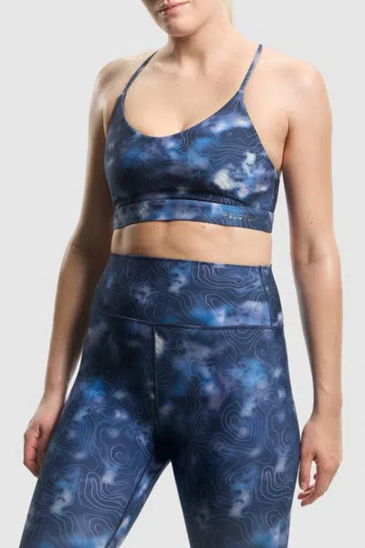 Peloton Cadent V-neck Strappy Back Bra In City Grit Print