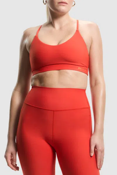 Peloton Cadent V-neck Strappy Back Bra In Fire Red