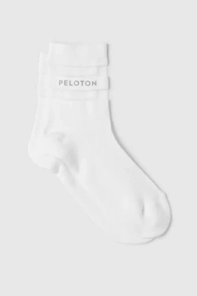 Peloton Cotton Mesh Stripe Sock In Bright White
