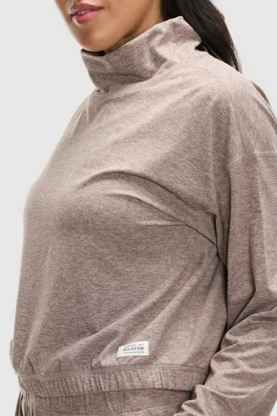 Peloton Dreamblend Funnel Neck In Taupe Grey