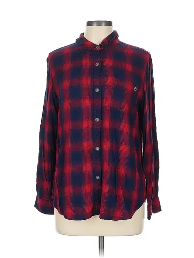 Pre-owned Peloton Long Sleeve Button Down Shirt In Red