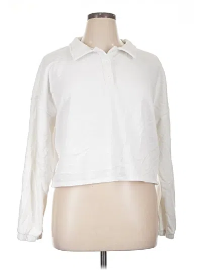 Pre-owned Peloton Long Sleeve Polo Shirt In White