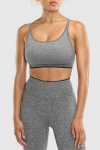 Peloton Seamless Melange Cami Bra In Black