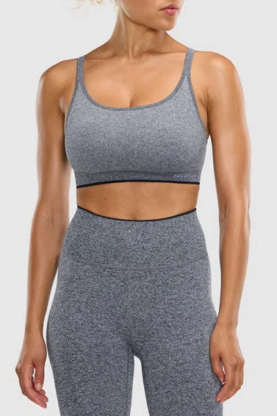 Peloton Seamless Melange Cami Bra In Blue