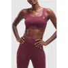 Peloton Seamless Square Neck Bra In Red Grape