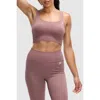 Peloton Seamless Square Neck Bra In Rose Taupe