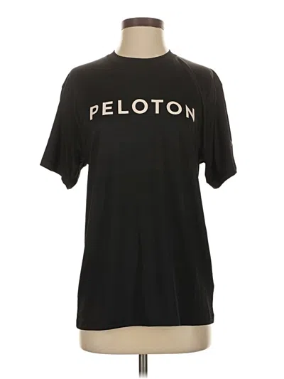 Pre-owned Peloton Short Sleeve Top Black Crew Neck Tops