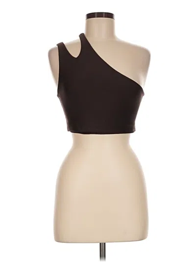 Pre-owned Peloton Tank Top Brown One Shoulder Neckline Tops