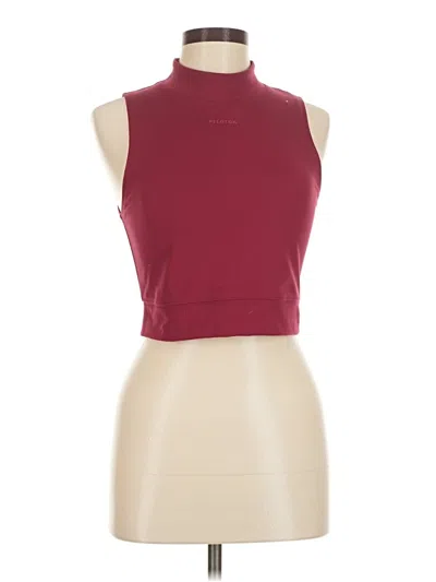 Pre-owned Peloton Tank Top Burgundy Halter Neckline Tops