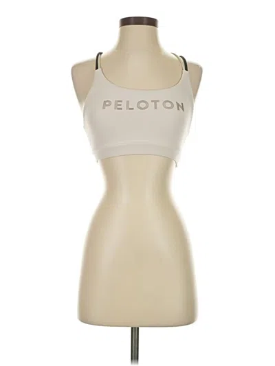 Pre-owned Peloton Tank Top Ivory Halter Neckline Tops In White