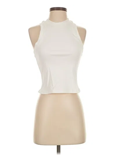 Pre-owned Peloton Tank Top Ivory Halter Neckline Tops In White