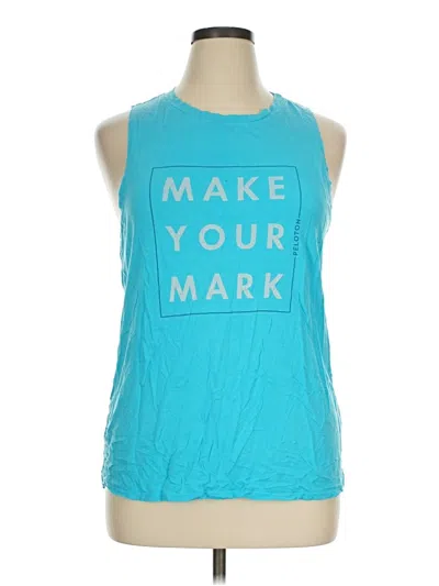 Pre-owned Peloton Tank Top Teal Halter Neckline Tops