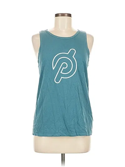 Pre-owned Peloton Tank Top Teal Halter Neckline Tops In Blue