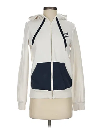 Pre-owned Peloton Zip Up Hoodie In White