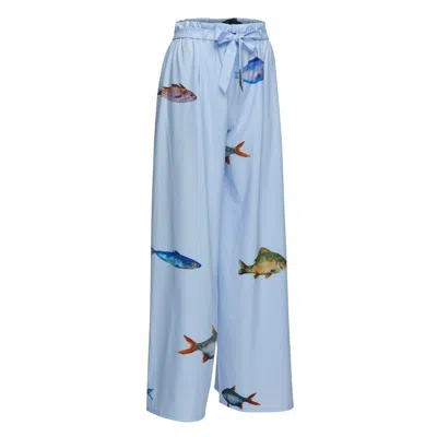 Pelso Women's Matra Wide-leg Trouser Below Water In Blue