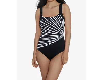 Penbrooke Leading Points Illusion Tank One Piece In Black/white