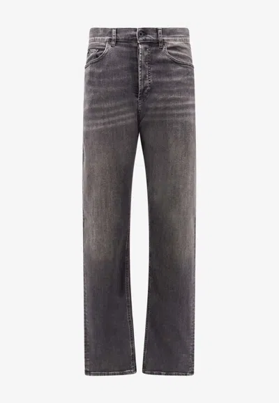 Pence 1979 Washed Straight-leg Jeans In Gray