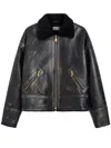 Pence Shearling-collar Jacket In Black
