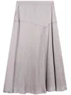 Pence A-line Fabric Midi Skirt In Gray