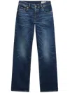 Pence Whiskering-effect Jeans In Blue