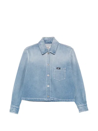 Pence Betty Faded-effect Denim Jacket In Blue