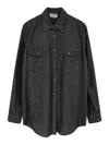 Pence Black Denim Shirt In Black