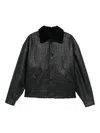 Pence Crocodile-embossed Jacket In Black