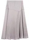 Pence A-line Fabric Midi Skirt In Gray