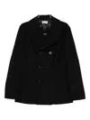 Pence Double-breasted Wool Coat In Black