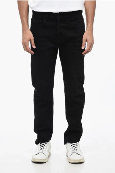 Pence Frayed Hem Dark Wash Jeans 18cm In Multi