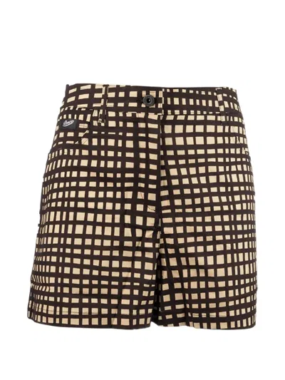 Pence Gingham-pattern Shorts In Black