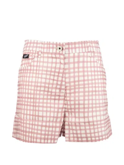 Pence Gingham-print Shorts In Pink