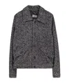 Pence Herringbone-pattern Buttoned Jacket In Black