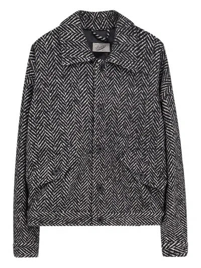 PENCE HERRINGBONE-PATTERN BUTTONED JACKET