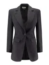 Pence Isabella Blazer In Virgin Wool In Black