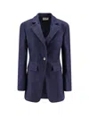 Pence Isabella Single-breasted Blazer In Blue