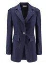 Pence Isabella Single-breasted Blazer In Blue