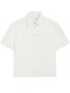 Pence Laura Cropped Cotton Short-sleeved Shirt In White