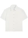 Pence Laura Cropped Cotton Short-sleeved Shirt In White
