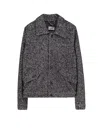 Pence Herringbone-pattern Buttoned Jacket In Gray