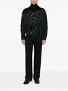 Pence Luis Zebra-print Buttoned Overshirt In Black